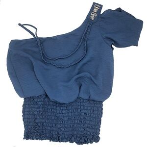 XOXO | Cold Shoulder Smocked Waist Blouse